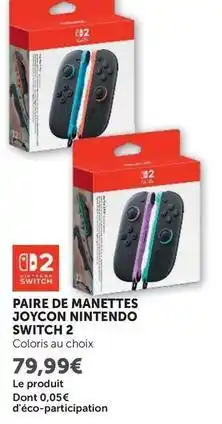 Super U Switch - paire de manettes joycon 2 offre