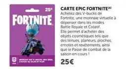 Super U Carte epic fortnite offre