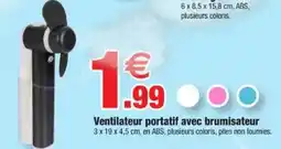 Bazarland Ventilateur portatif avec brumisateur offre