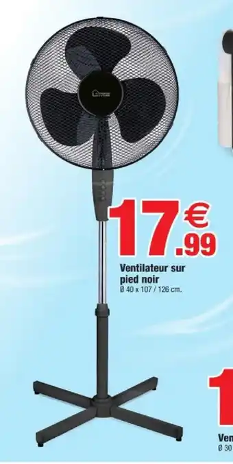 Ventilateur sur pied noir