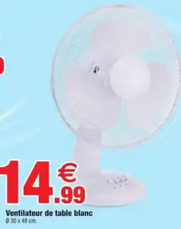 Bazarland Ventilateur de table blanc offre