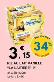 E.Leclerc La laitière - riz au lait vanille offre