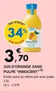 E.Leclerc Innocent - jus d'orange sans pulpe offre