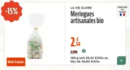 La Vie Claire Meringues artisanales bio offre