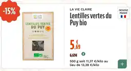 La Vie Claire Lentilles vertes du offre