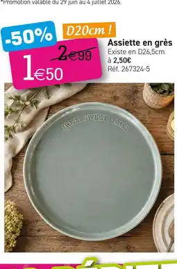 Kandy Assiette en grès offre