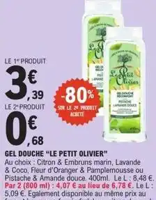E.Leclerc Pamplemousse - gel douche le petit olivier offre