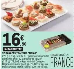 E.Leclerc Tipiak - 32 canapés traiteur tipiak offre