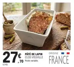 E.Leclerc Pâté de lapin offre