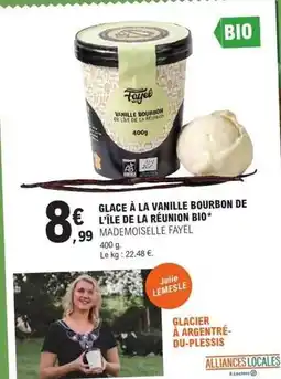 E.Leclerc Glace à la vanille bourbon de l'île de la réunion bio offre