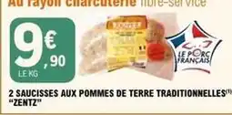 E.Leclerc Zentz - 2 saucisses aux pommes de terre traditionnelles offre