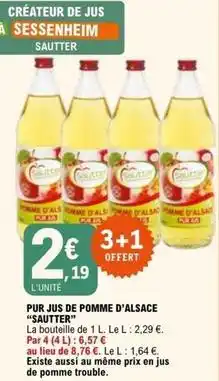 E.Leclerc Sauter - pur jus de pomme d'alsace offre