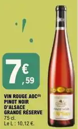 E.Leclerc Aoc - vin rouge aoc pinot noir d'alsace grande réserve offre