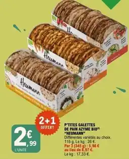 E.Leclerc P'tites galettes de pain azmèe bio offre