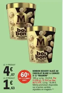 E.Leclerc Express Magnum - bonbon dessert glacé au chocolat blanc & cookies offre