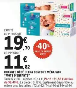 E.Leclerc Express Mots d'enfants - changes bebe ultra confort mégapack offre