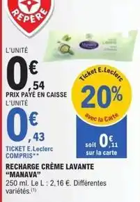 E.Leclerc Express E.leclerc - recharge crème lavante offre