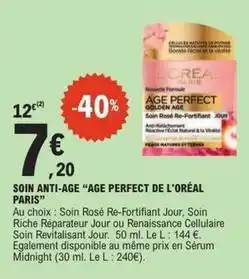 E.Leclerc Express Soin anti-age age perfect de l'oréal offre