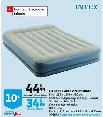 Auchan Intex lit gonflable 2 personnes offre
