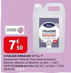 Rural Master Vinaigre ménager 14° 5 l offre