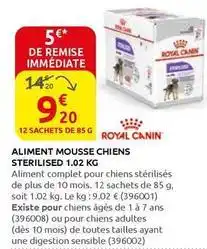 Rural Master Royal canin - aliment mousse chiens sterilised offre