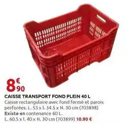 Rural Master Ferm - caisse transport fond plein 40 l offre