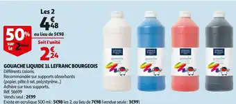 Auchan Lefranc bourgeois gouache liquide 1l lefranc bourgeois offre