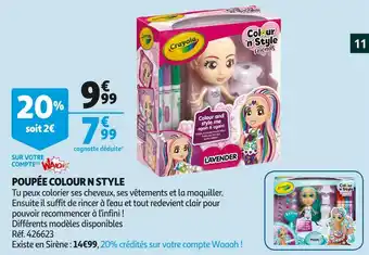 Auchan Crayola poupée colour n style offre