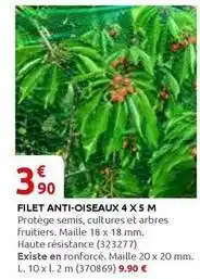 Rural Master Maille - filet anti-oiseaux 4 x 5 m offre