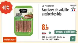 La Vie Claire Saucisses de volaille aux herbes bio offre
