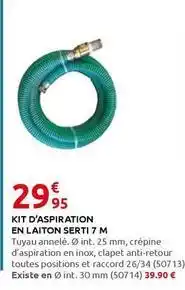 Rural Master Kit d'aspiration en laitton serti 7 m offre