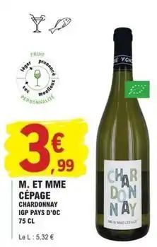 E.Leclerc Cepage chardonnay igp pays d'oc offre