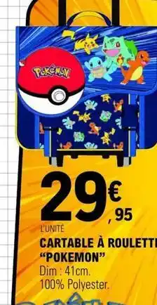 E.Leclerc Pokemon - pokemon cartable à roulette offre