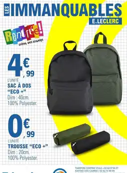 E.Leclerc Dim - sac à dos éco offre