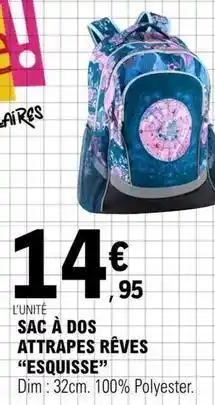 E.Leclerc Esquisse - sac a dos attrapes reves offre