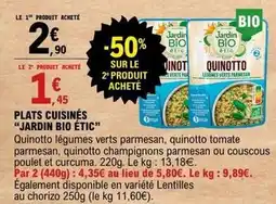 E.Leclerc Jardin bio étic - plats cuisinés offre