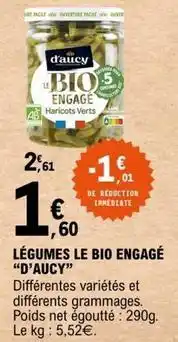E.Leclerc D'aucy - legumes le bio engage offre
