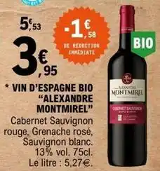 E.Leclerc Vin d'espagne bio offre