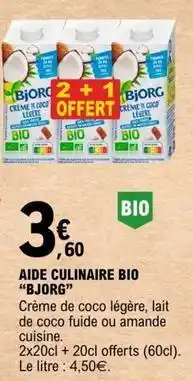 E.Leclerc Bjorg - aide culinaire bio offre