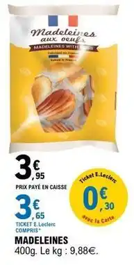 E.Leclerc E.leclerc - madeleines offre