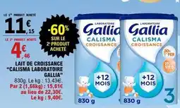 E.Leclerc Gallia - lait de croissance calisma laboratoire offre