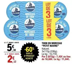 E.Leclerc Petit navire - thon en morceau offre
