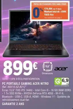 E.Leclerc Acer - pc portable gaming nitro offre