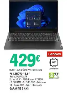 E.Leclerc Lenovo - pc 15,6 offre
