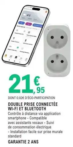 E.Leclerc Facile - double prise connectée wi-fi et bluetooth offre