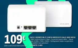 E.Leclerc Tous - pack 2 bornes wi-fi 6 mesh mercusys halo h8x wifi 6 offre