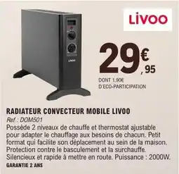 E.Leclerc Livoo - radiateur convecteur mobile offre