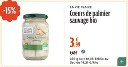 La Vie Claire Coeurs de palmier sauvage bio offre