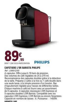 E.Leclerc Philips - cafetière l'or barista offre