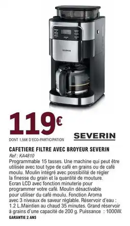 E.Leclerc Severin - cafetiere filtre avec broyeur offre